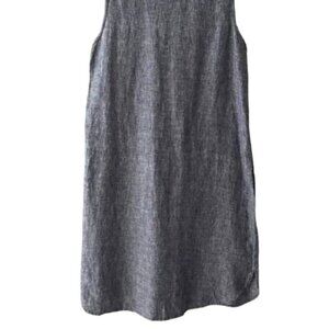 Pure Navy Shirt Dress Linen Size Medium Pre-Owned Great Condition